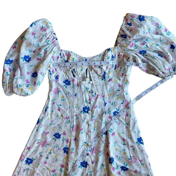 For Love & Lemons Lexy Maxi Dress White Floral Size S - Picture 10 of 14